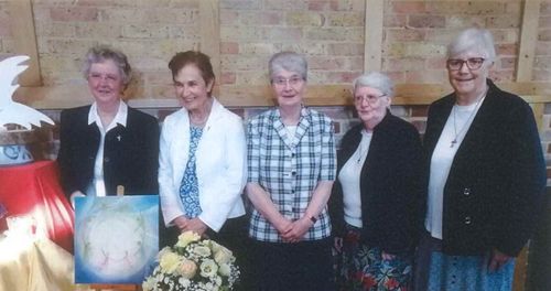 From left to right are Sisters Geraldine Lawlor, Margaret Jones, Mary McGrath, Annette McCartan and Johanna Moloney.